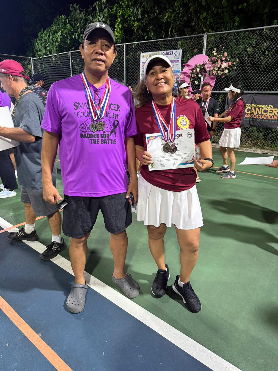 Victory moment on court